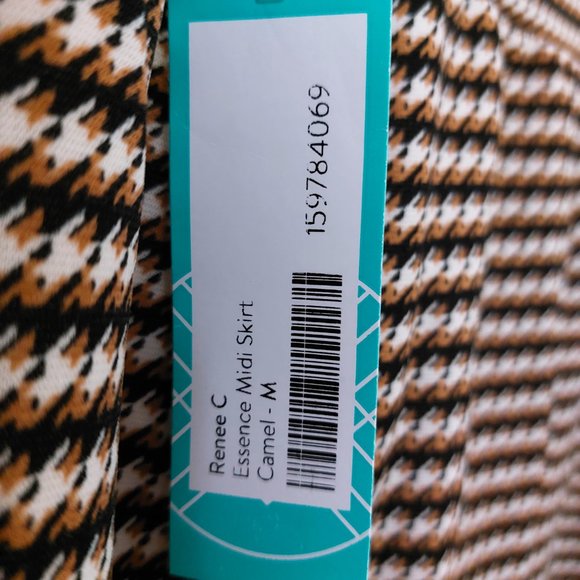 BNWT Renee C Essence Midi Skirt Camel Patterned Size M - Picture 3 of 4